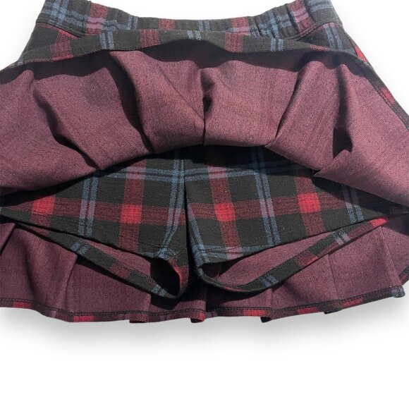 Abercrombie Kids Girls Plaid Pleated Skirt 11/12 Red & Black Cotton Blend - Picture 5 of 10